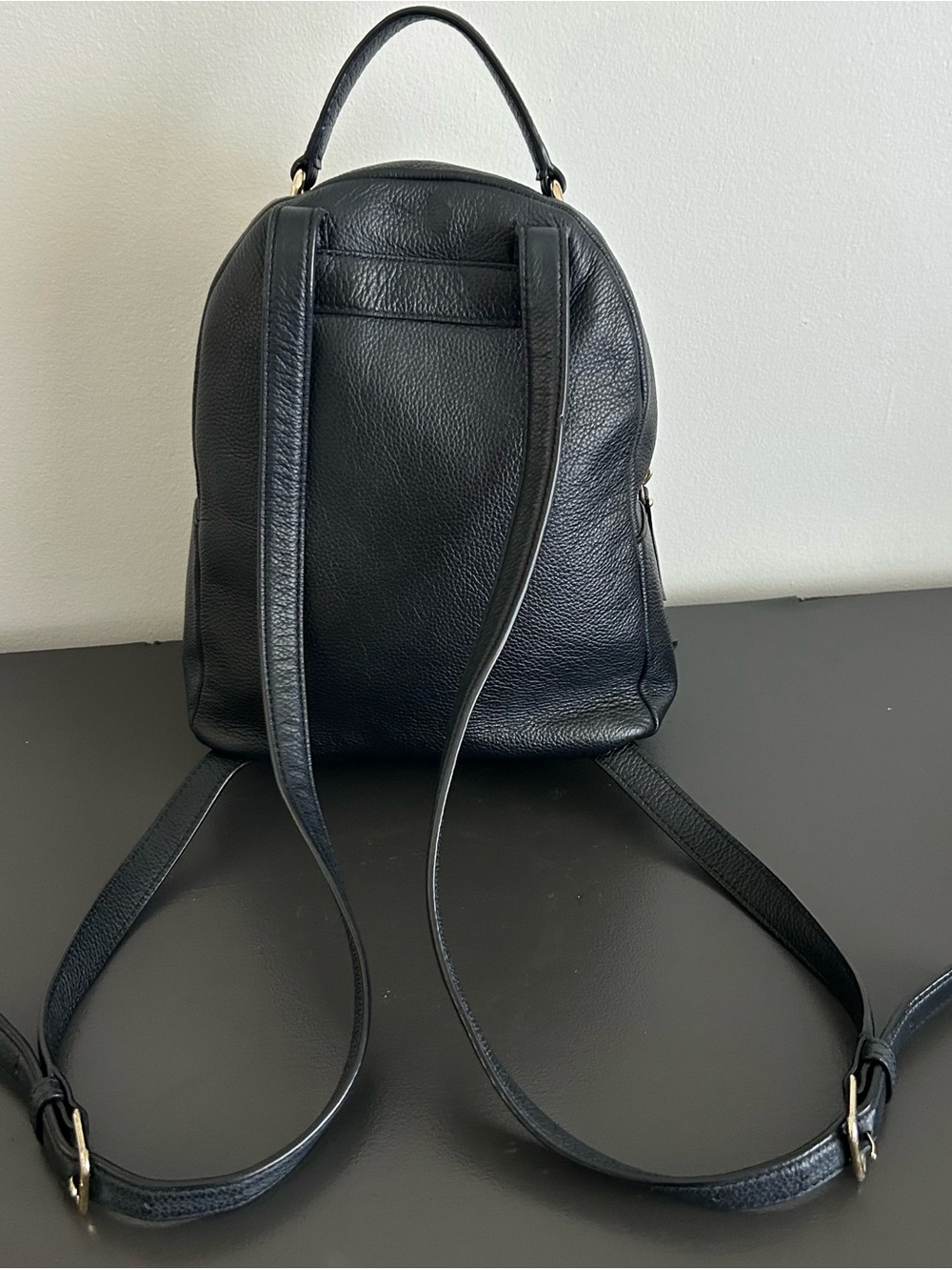 Kate Spade Black Leather Mini Backpack Gold Hardware Travel Purse - Picture 9 of 14